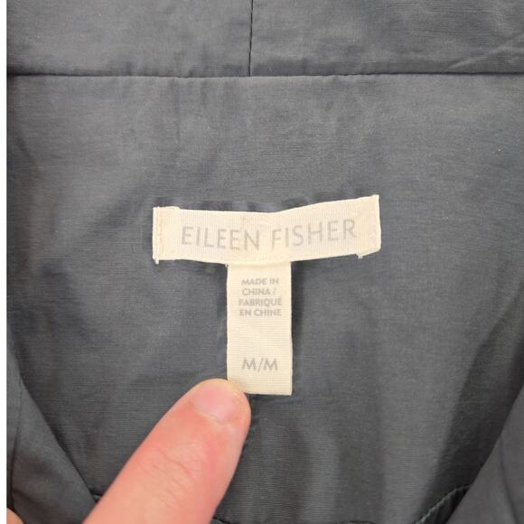 Eilleen Fisher | Grey, Knee Length, High Collar Jacket | Size Medium - Picture 5 of 7